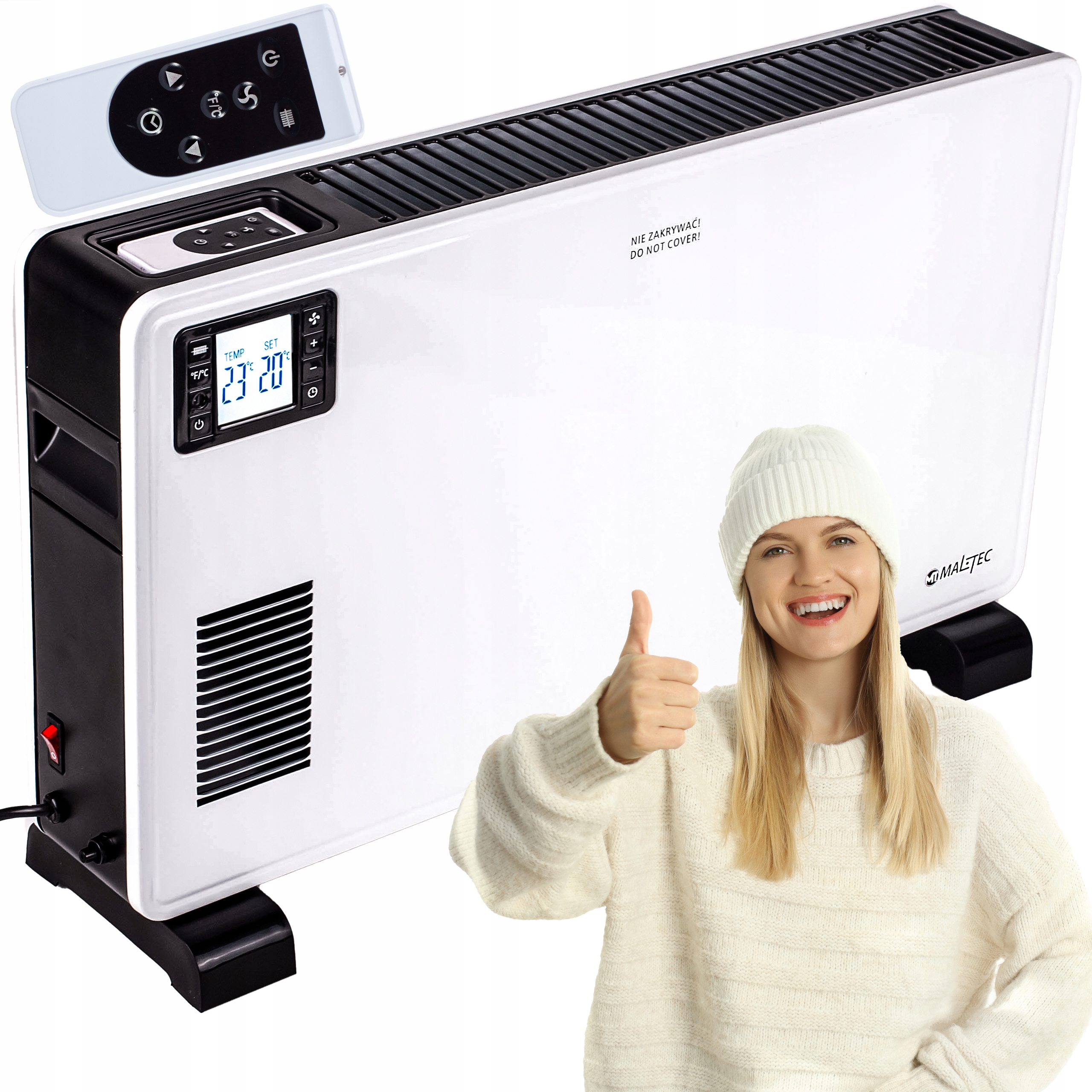 Konvektorový ohrievač Maltec 2300 W biely, čierny